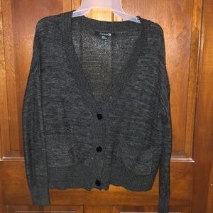 Oversized grey button up sweater